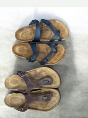 Birkenstock Black Mayari Size 37 Gizeh Brown Leather Habana Sandals Size 40